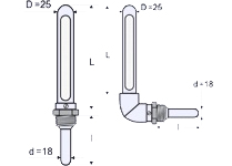 Оправа защитная металлическая для термометров стеклянных ОТП, ОТУ